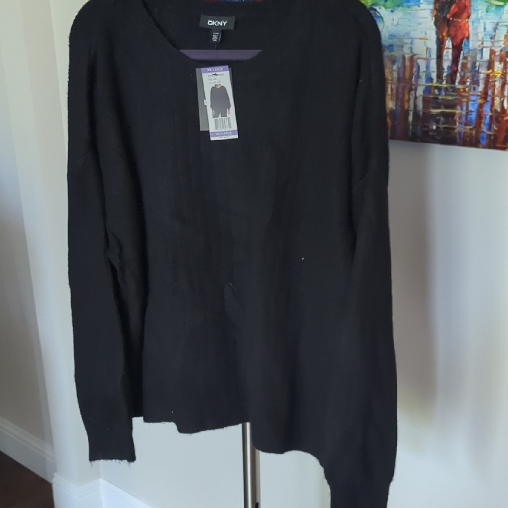DKNY Cashmere Women's Black Crewneck Sweater XXL
